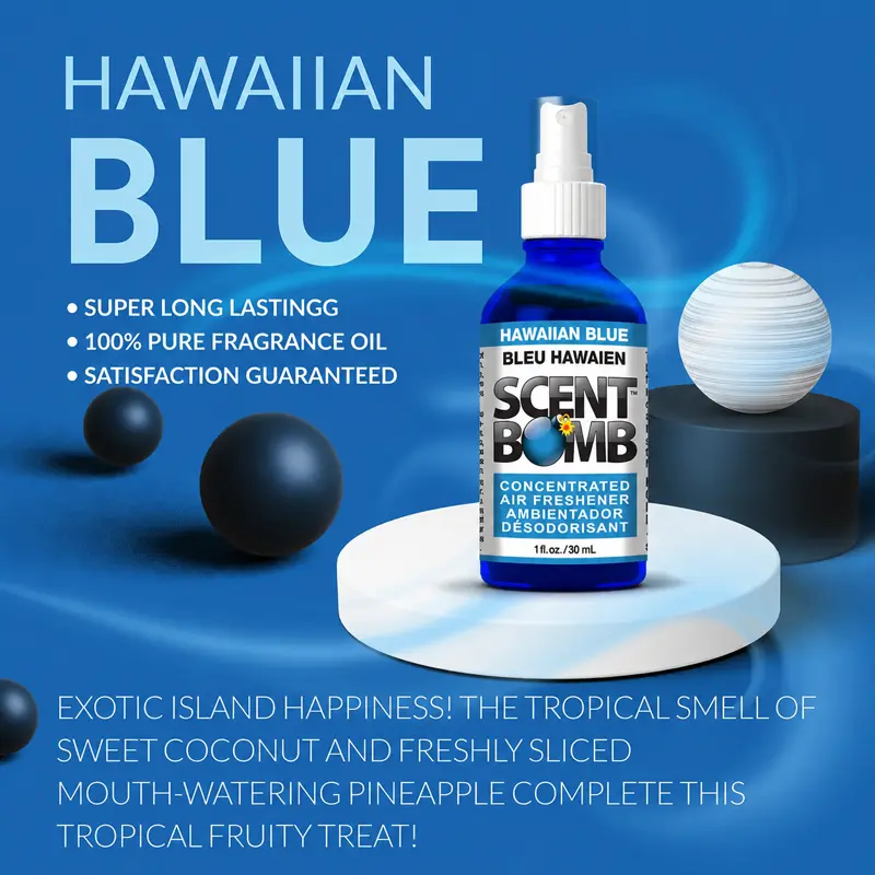 Scent Bomb Hawaiian Blue — concentrated air freshener spray